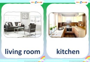 rooms of the house song flashcards