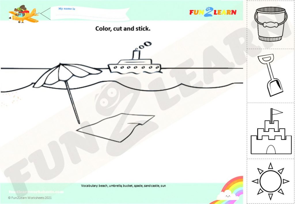 pocoyo beach worksheet