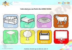 living room worksheet pocoyo