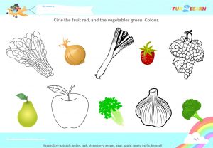vegetable song worksheet
