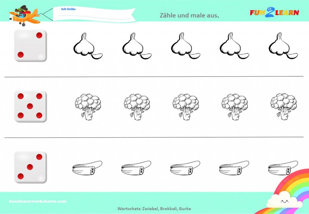 German vegetables worksheet