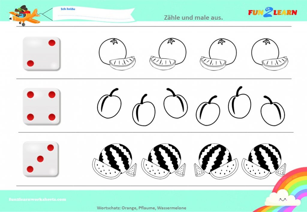 german fruits worksheet