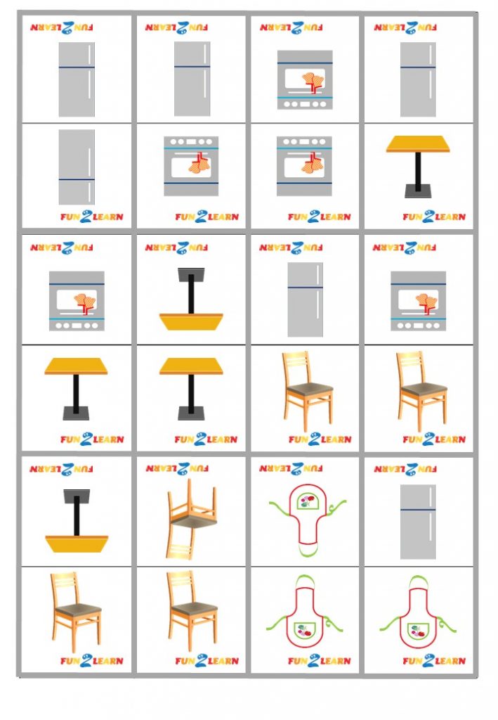 kitchen dominoes printable