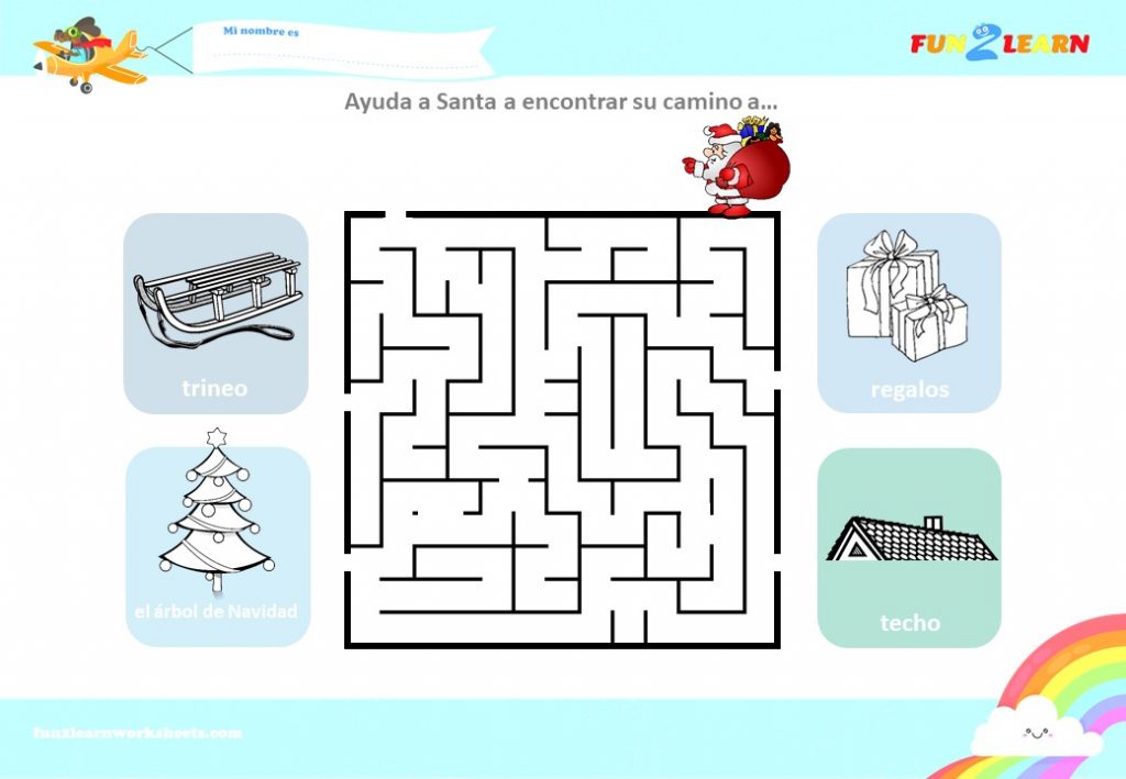 spanish worksheet christmas