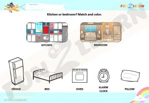 kitchen bedroom worksheet pocoyo