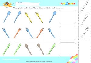 german worksheet tableware