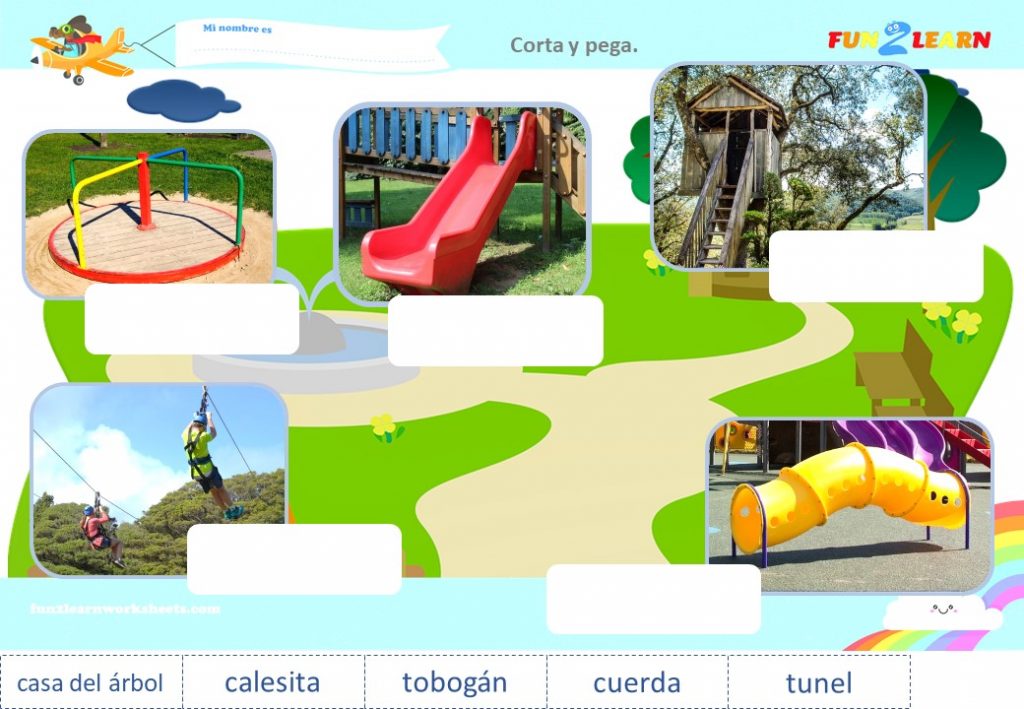 Parque Infantil Steve and Maggie Español worksheet