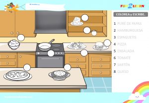 comida Steve and Maggie Español worksheet
