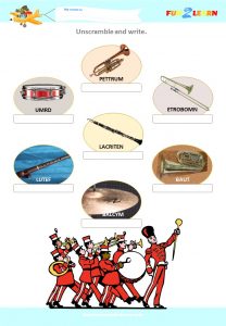 musical instruments worksheet