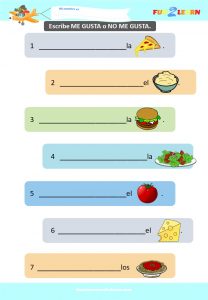 spanish food worksheet Steve and Maggie Español