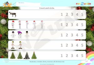 Christmas finger family song worksheet
