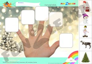 Christmas finger family worksheet