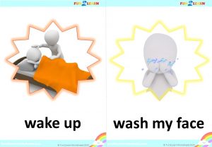 daily routines flashcards