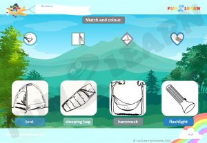 pocoyo camping worksheet