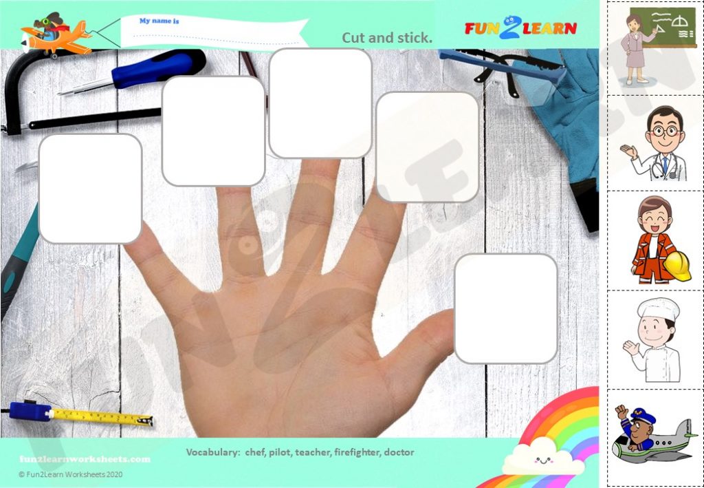 finger family jobs song worksheet