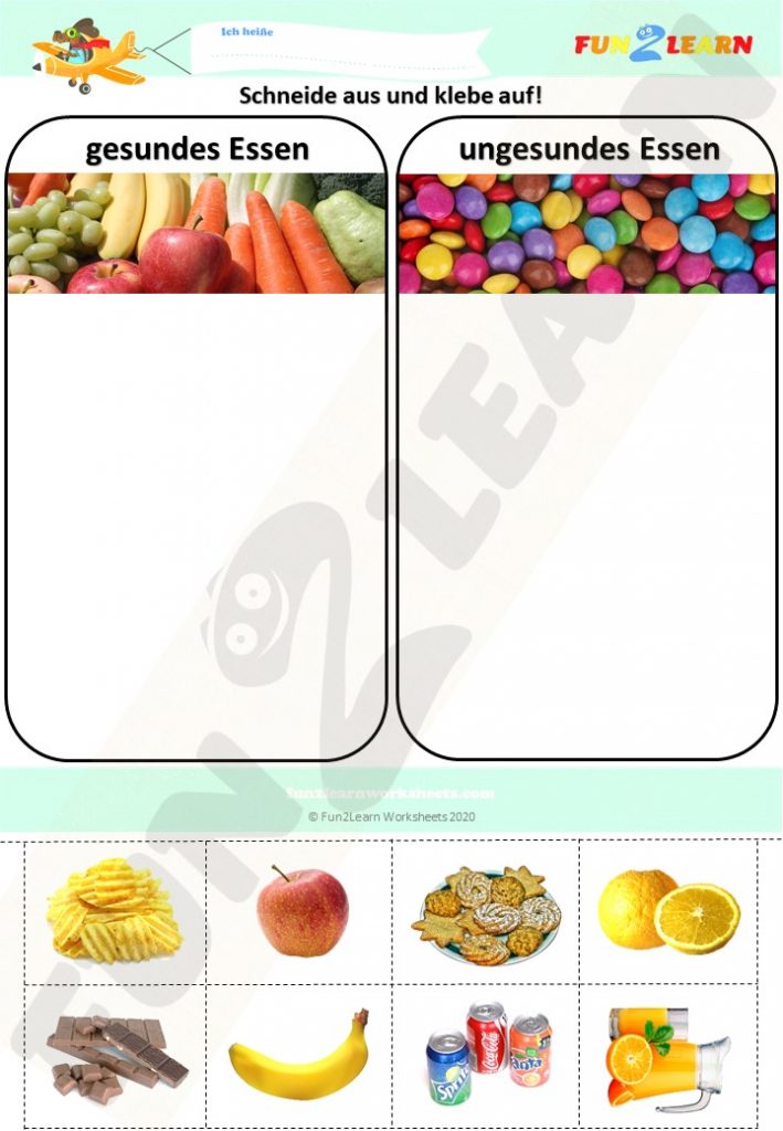 worksheet Gesundes Essen Steve Maggie Deutsch