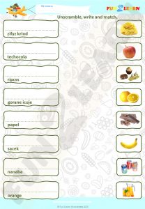 steve healthy food worksheet