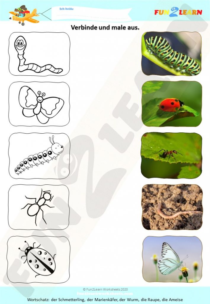 Tiere Finger Familie Steve and Maggie Deutsch worksheet