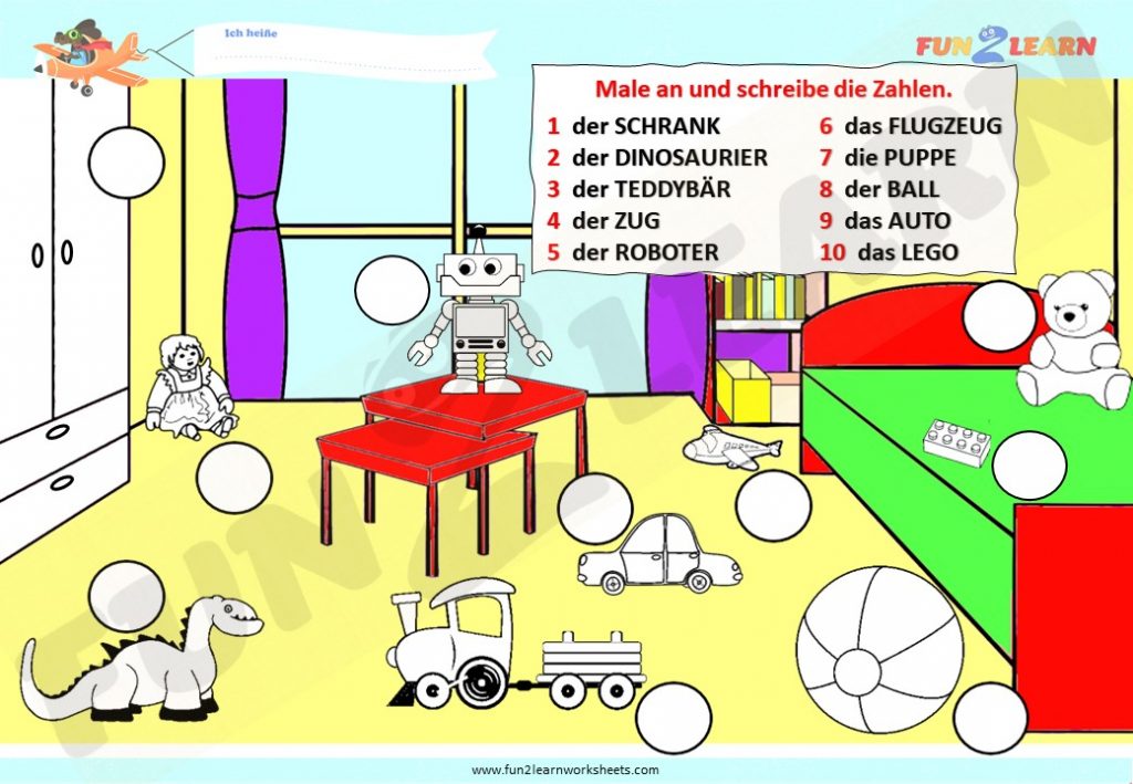 Spielsachen Karate Steve and Maggie Deutsch free worksheet