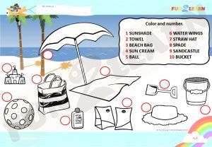 Peppa Pig beach free worksheet