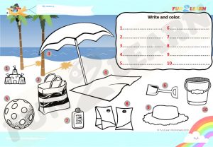 free peppa beach worksheet EFL