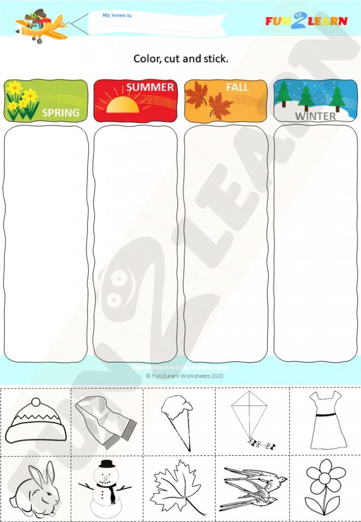 Seasons Song Free Worksheet