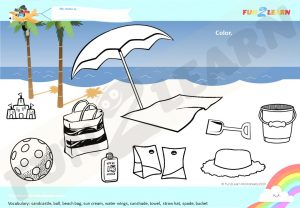 Peppa Pig beach free worksheet