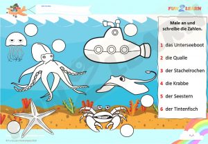 free Steve and Maggie Deutsch sea animals worksheet
