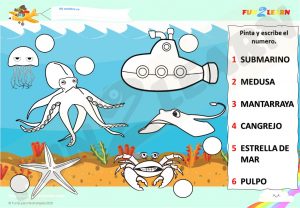 free Steve and Maggie Español sea animals worksheet