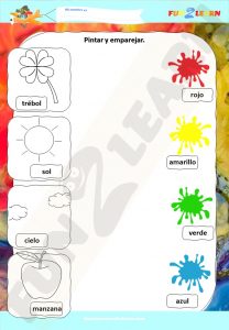 rojo amarillo verde azul super simple free worksheet