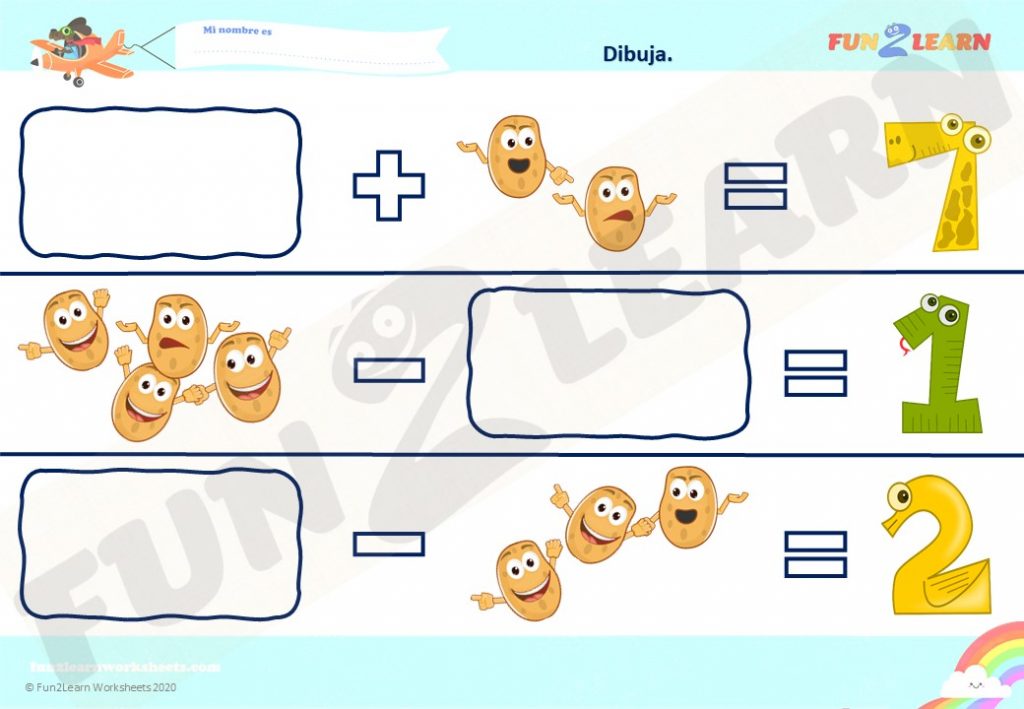una papas dos papas free worksheet