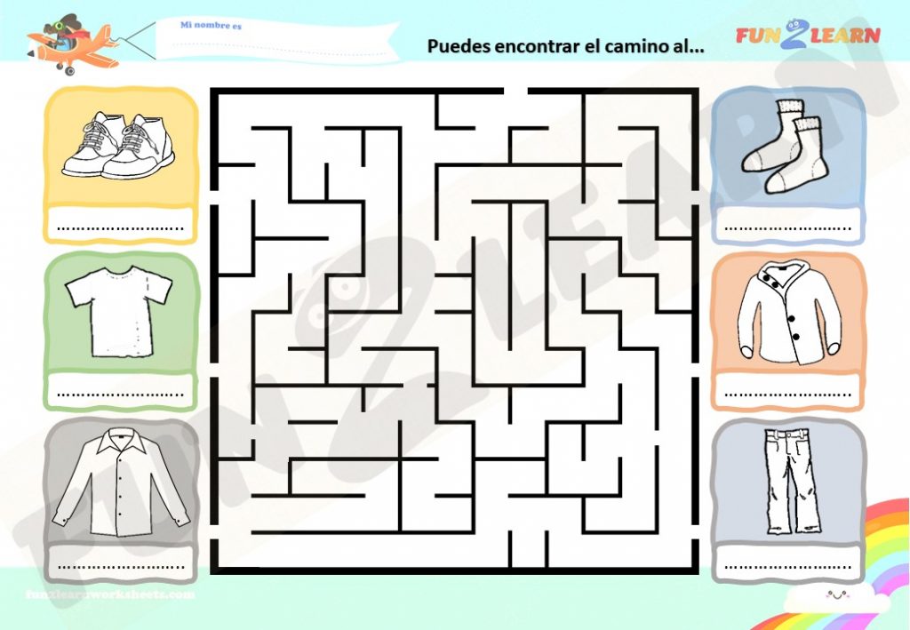 De Esta Forma Nos Vestimos clothes worksheet