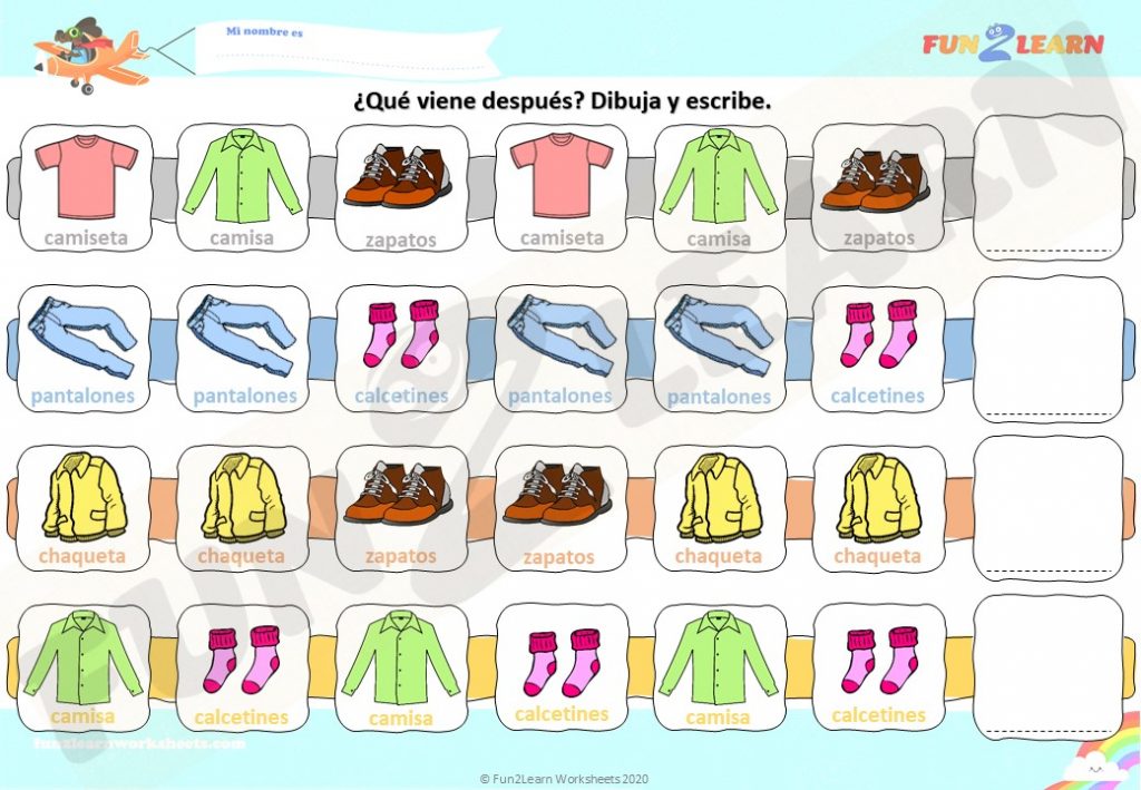 De Esta Forma Nos Vestimos worksheet