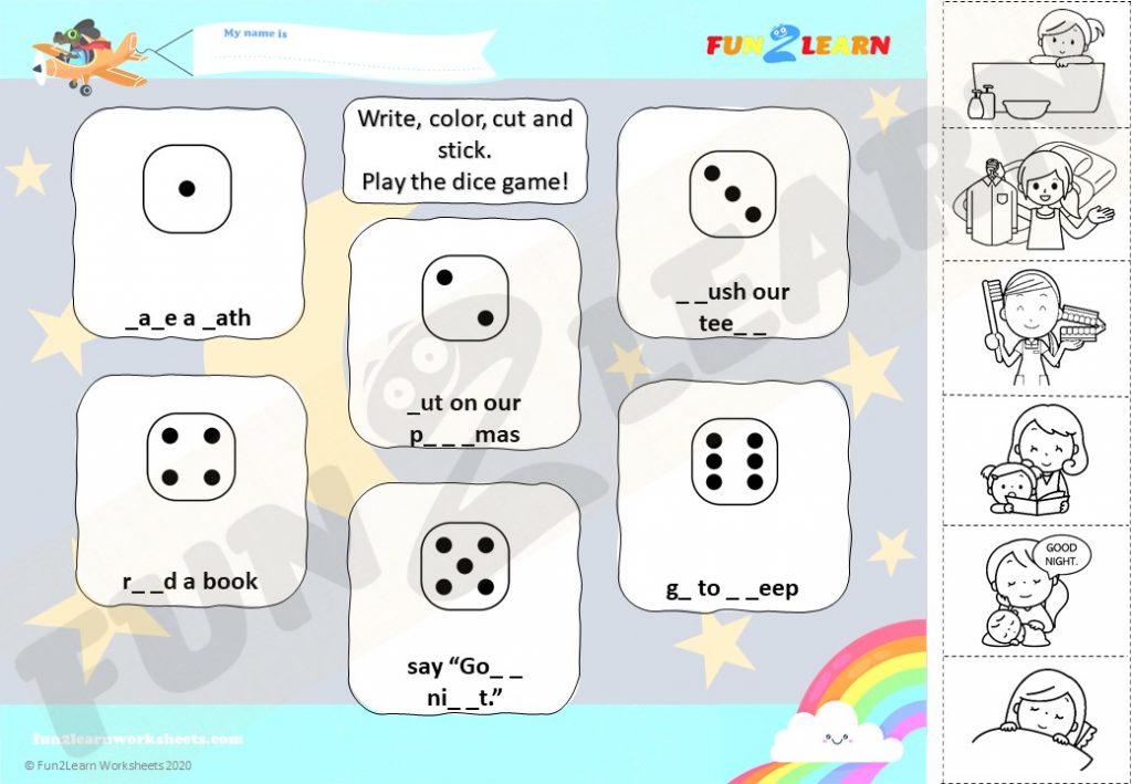 this is the way we go to bed worksheet
