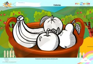 steve and maggie Español frutas free worksheet