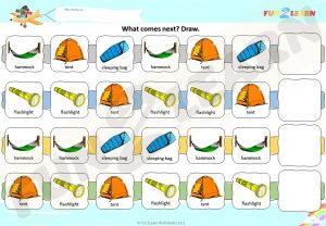 pocoyo camping esl worksheet
