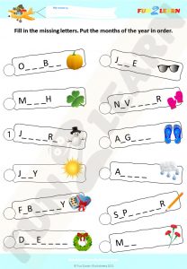 free months of the year worksheet