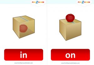 free prepositions flashcards in on under