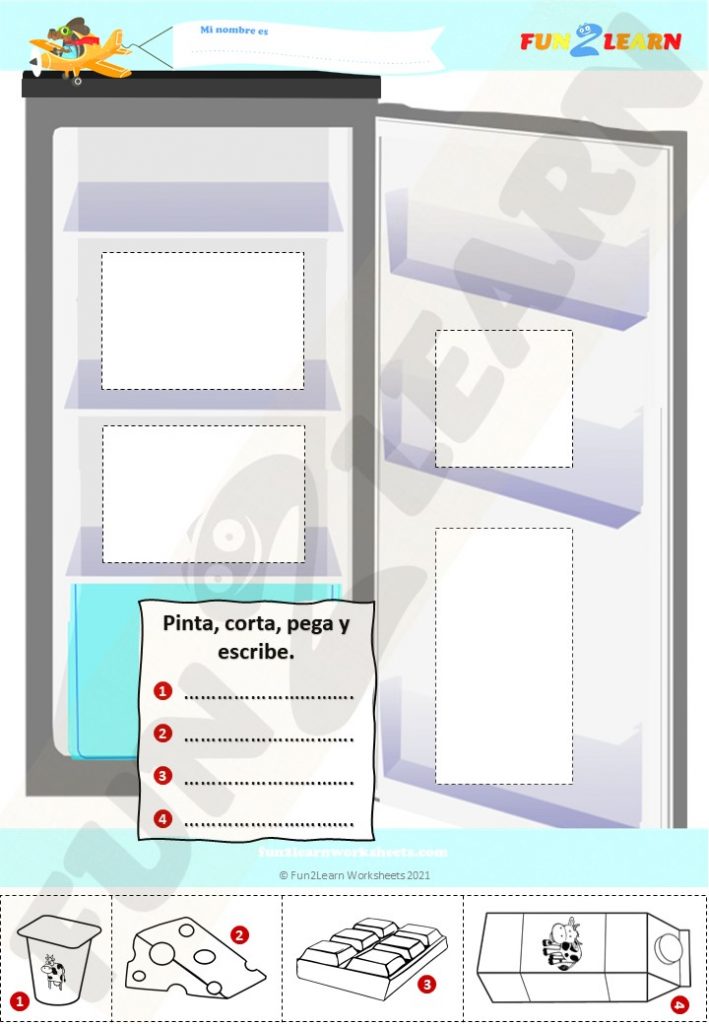 free steve maggie spanish food worksheet