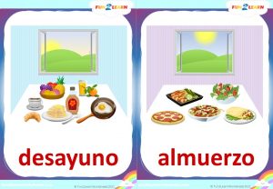 meals spanish free flashcards