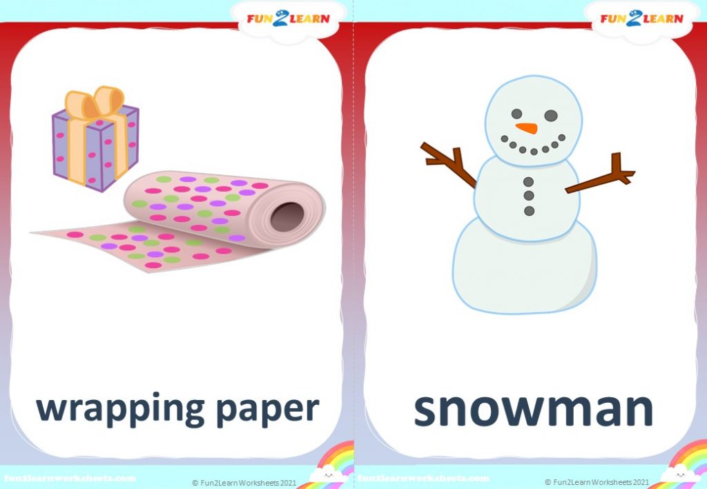 free steve maggie christmas flashcards