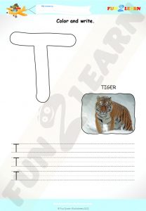 t alphabet worksheet