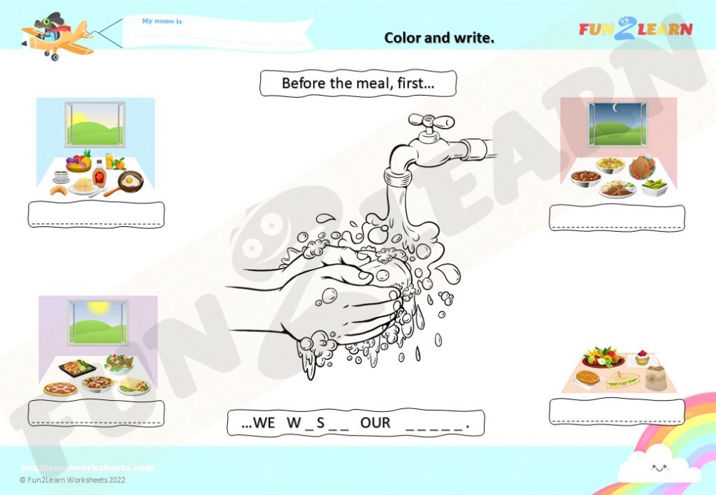 first we wash our hands free worksheet