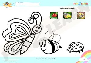 butterfly ladybug bumblebee free esl worksheet