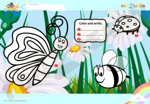 free worksheet butterfly ladybug bumblebee
