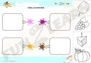 free pink purple orange brown super simple worksheet