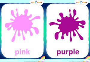 free colors flashcards pink purple orange brown