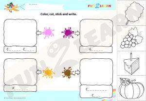 pink purple orange brown free esl worksheet