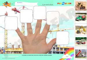 free construction trucks finger family worksheet