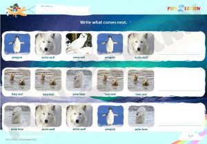 winter animals finger family free worksheet